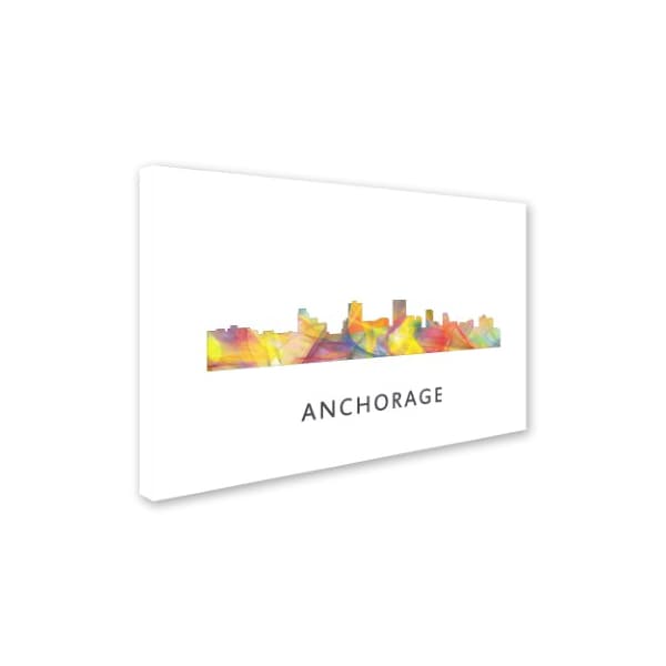 Marlene Watson 'Anchorage Alaska Skyline WB-1' Canvas Art,12x19